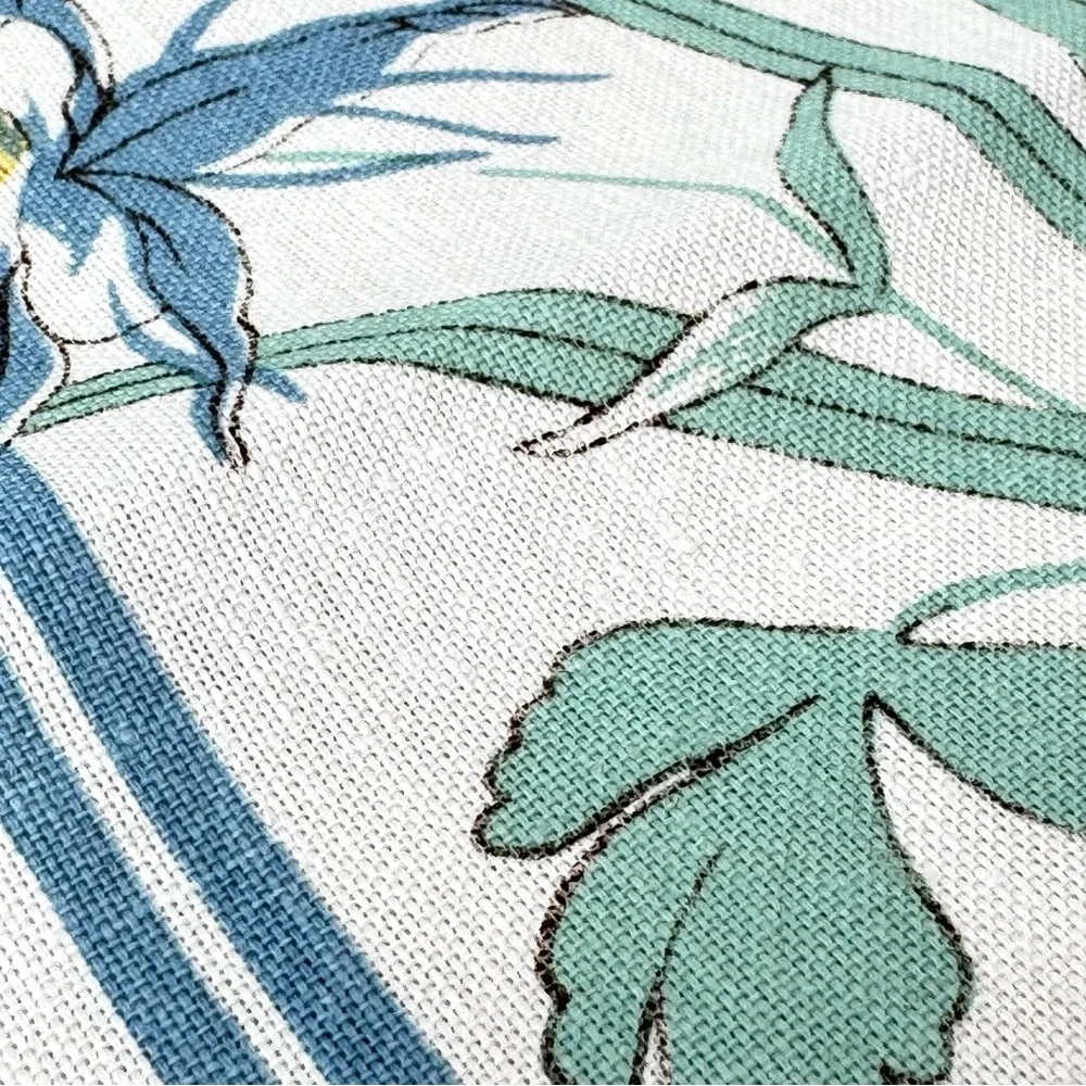 Floral Linen Napkins Set Of 4 Purple Iris Butterfly Grass Flowers Spring Botanic